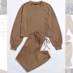 Set - Drop Shoulder Pullover & Drawstring Joggers